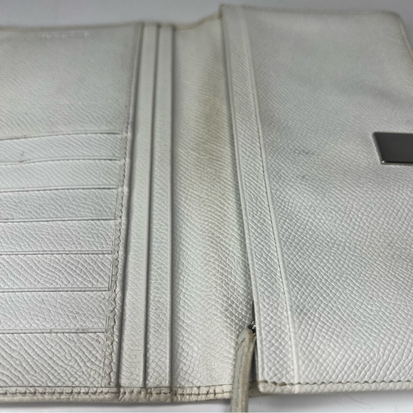 💜BVLGARI BVLGARI Nappa LEATHER Bifold Long WHITE Silver Clip Accent WALLET💜 - Picture 13 of 16